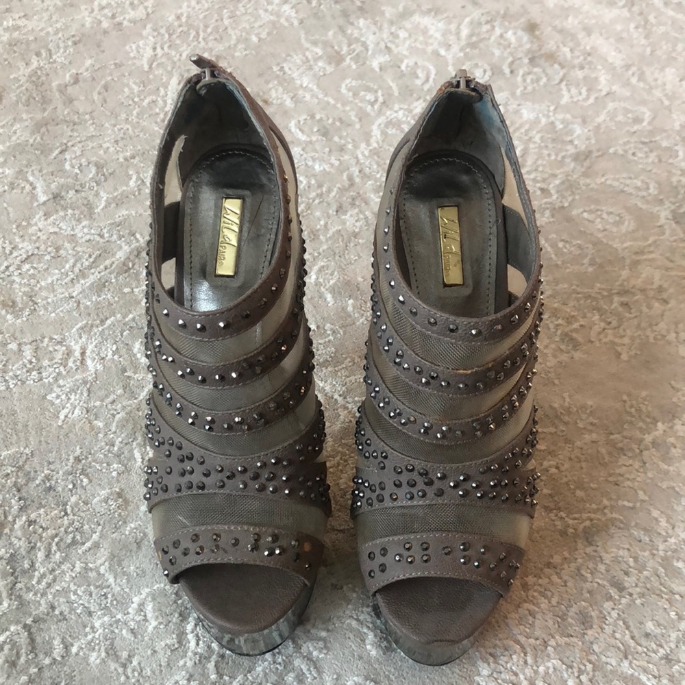 Wild Pair crystal open toe cage heels
